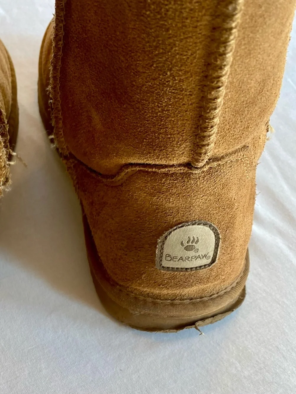 BearPaw Chestnut Brown Suede Shearling-Lined Mid-Calf Boots
